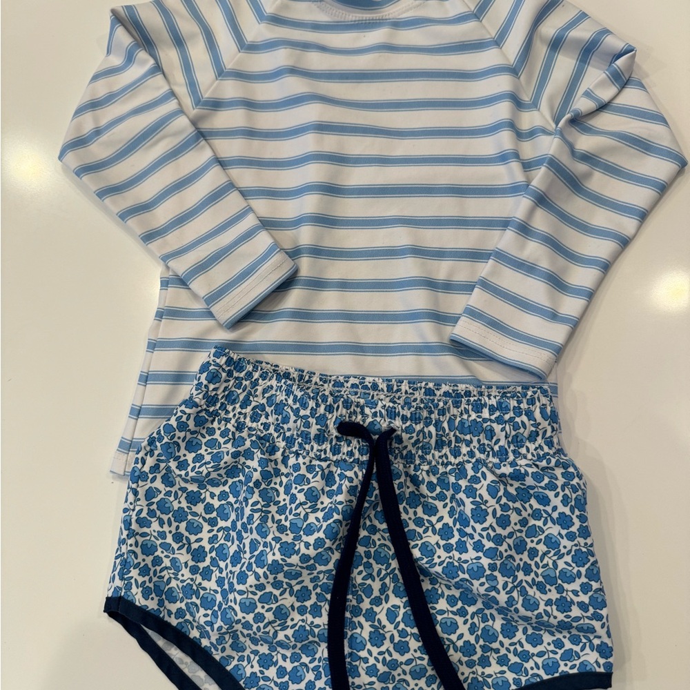 Minnow 2T rash guard and swim trunks